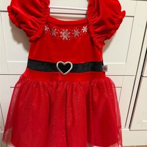 Red Snowflake Heart Toddler Dress